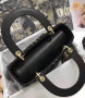 CHRISTIAN DIOR Limited Edition Black Leather Air Embroidered and Beaded Medium Lady Dior Bag