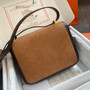 Hermès Brown Corduroy Constance 19cm  Gold GHW