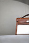 Hermès Limited Edition Mini Kelly Pochette Barenia Natara  leather/ Toile  Palladium hardware Hermès Limited Edition Mini Kelly Pochette Barenia Natara  leather/ Toile  Palladium hardware
