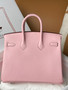 Hermes Sakura Pink  Birkin 25 cm Swift Palladium  Hardware