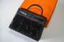 Hermes  FEATHER KELLY 32 Black feather & Swift  with Palladium Hardware