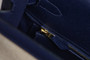  Hermes Navy Kelly Bag 32 cm Epsom & Toile Canvas Gold Hardware