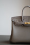 Hermès Etoupe Niloticus Crocodile /Togo Birkin Touch 25cm Gold Hardware 
