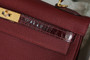 Hermes Bordeaux Kelly Touch bag 32 Retourne Togo/ Niloticus Crocodile  
