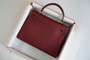 Hermes Bordeaux Kelly Touch bag 32 Retourne Togo/ Niloticus Crocodile