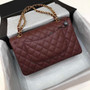 CHANEL Bordeaux Caviar Leather Classic Double Flap 2.55 Shoulder Bag Gold HW 2021
