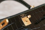 Hermes Emerald Alligator KELLY 25 WITH GOLDHARDWARE