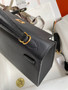 HERMES KELLY 28 SELLIER BLACK  EPSOM GOLD HARDWARE HERMES KELLY 28 SELLIER BLACK  EPSOM GOLD HARDWARE