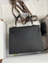 HERMES KELLY 28 SELLIER BLACK  EPSOM PALLADIUM HARDWARE HERMES KELLY 28 SELLIER BLACK  EPSOM PALLADIUM HARDWARE