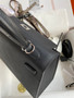 HERMES KELLY 28 SELLIER BLACK  EPSOM PALLADIUM HARDWARE HERMES KELLY 28 SELLIER BLACK  EPSOM PALLADIUM HARDWARE