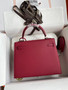 HERMES KELLY 28 SELLIER RUBIS EPSOM PALLADIUM HARDWARE HERMES KELLY 28 SELLIER RUBIS EPSOM PALLADIUM HARDWARE