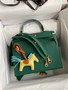HERMES KELLY 28 SELLIER  Z6 MALACHITE EPSOM GOLD HARDWARE