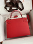 HERMES KELLY 28 SELLIER RED EPSOM PALLADIUM HARDWARE HERMES KELLY 28 SELLIER RED EPSOM PALLADIUM HARDWARE