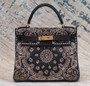 Hermes x Jay Ahr Special Edition custom-embroidering Black Kelly 28 Bag Epsom Leather Gold Hardware