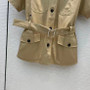 Christian Dior SHORT-SLEEVED BELTED JACKET Beige Cotton Gabardine 
