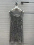 Prada Rhinestone embroidered mesh mini-dress