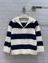 Christian Dior SWEATER Navy Blue and Ecru Dior Marinière Wool and Cashmere Knit