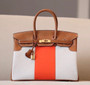 Hermes Birkin 35 Flag Bag Tan Orange Toile Limited Edition
