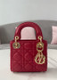 Christian Dior Red MICRO LADY DIOR BAG  Christian Dior Red MICRO LADY DIOR BAG