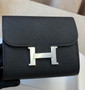 Hermes Constance Compact Passant wallet Black Epsom Leather with Palladium Hardware Hermes Constance Compact Passant wallet Black Epsom Leather with Palladium Hardware