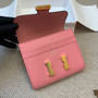Hermes Constance Compact Passant wallet Sakura Pink Epsom Leather with Gold Hardware