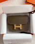 Hermès Constance Slim wallet Etoupe Epsom leather with gold hardware 
