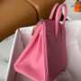 Hermes 1Q Rose Confetti Birkin 25 cm Chevre Palladium Hardware