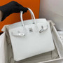 Hermes  White Birkin 25 cm Togo Palladium Hardware