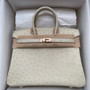 Hermes 3C Wool Birkin Bag 25cm KK Ostrich Leather Gold Hardware