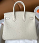 Hermes 3C Wool Birkin Bag 25cm KK Ostrich Leather Gold Hardware