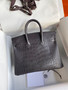 Hermes Birkin 25cm Graphite Alligator  with Palladium hardware