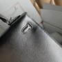 Hermes 25cm Limited Edition Metallic Silver Chevre Leather Sellier Kelly Bag with Palladium Hardware