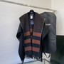 Louis Vuitton 1A83TO  HOODED WRAP CAPE COAT IN WOOL AND SILK WITH FRINGE