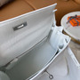 Hermès White Kelly 25  Togo Palladium Hardware
