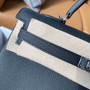 HERMES KELLY 35 RETOURNE NOIR BLACK TOGO PALLADIUM HARDWARE 