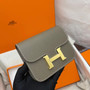 Hermès Constance Slim wallet Etoupe Epsom leather Gold hardware 
