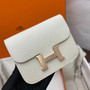 Hermès Constance Slim wallet Craie Sellier  leather palladium hardware