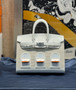 Hermes Limited Edition Birkin 20 Sellier Faubourg White Multicolor Madame, Crocodile, Epsom, Sombrero & Swift Palladium Hardware - 2019
