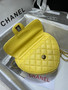 Chanel Yellow heart-shaped quilted crossbody bag (Chanel Spring-Summer 2022 Runway Bag Collection)