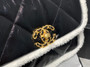 CHANEL Shearling 19 HANDBAG BLACK