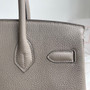 Hermès Birkin 30 cm Etain Togo Leather Palladium Hardware 