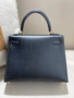 HERMES LIMITED EDITION KELLY 25 MISS YOU SELLIER UN POINT SUR DEUX NOIR BLACK MONSIEUR GOLD HARDWARE