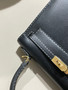HERMES LIMITED EDITION KELLY 25 MISS YOU SELLIER UN POINT SUR DEUX NOIR BLACK MONSIEUR GOLD HARDWARE
