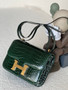 Hermes Vert Fonce Matte Crocodile Constance Mini 18/19 Handbag