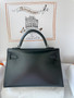 Hermes Black Mini Kelly II Box Leather Palladium  Hardware