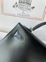 Hermes Black Mini Kelly II Box Leather Palladium  Hardware