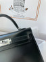 Hermes Black Mini Kelly II Box Leather Palladium  Hardware
