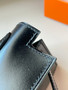 Hermes Black Mini Kelly II Box Leather Palladium  Hardware