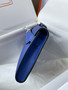  HERMES KELLY CUT CLUTCH BAG BLUE ELECTIRC EPSOM PALLADIUM HARDWARE