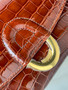 HERMES Honey Cherche Midi 18 Gold Alligator